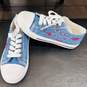 Blue Denim Valentines Sneakers